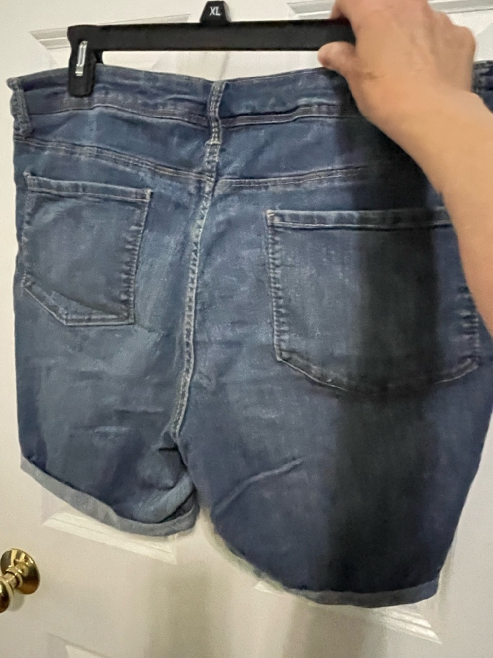 Faded Glory Medium Blue Rolled-Hem Jean Shorts - Picture 2 of 3